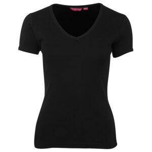 JB'S LADIES V-NECK RIB TEE