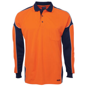 JB'S HI VIS L/S ARM PANEL POLO