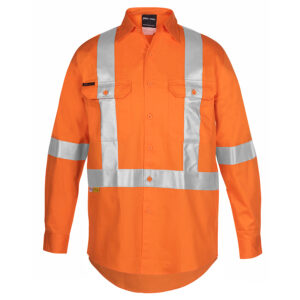 JB'S HI VIS (D+N) L/S 150G CROSS BACK TAPE SHIRT