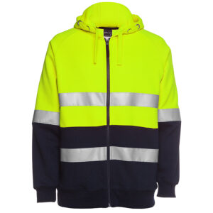 JB'S HI VIS (D+N) FULL ZIP FLEECY HOODIE