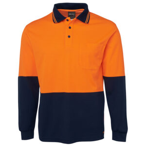 JB'S HI VIS L/S COTTON BACK POLO