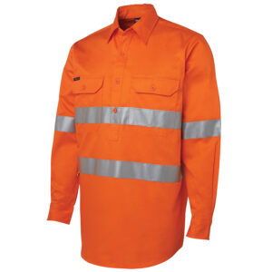 JB'S HI VIS (D+N) CLOSE FRONT L/S SHIRT 190G