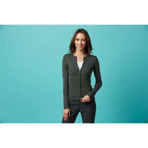 BIZ LADIES 2-WAY ZIP CARDIGAN