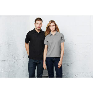 BIZ MENS MICRO WAFFLE POLO