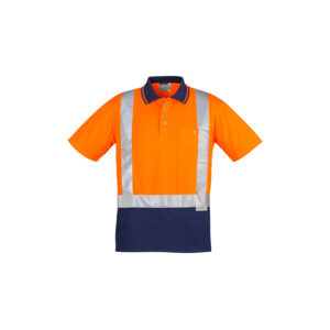 Syzmik Mens Hi Vis Spliced Polo - Short Sleeve Shoulder Taped