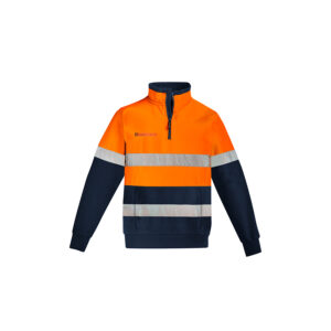 Syzmik Mens Orange Flame HRC 2 Hoop Taped 1/4 Zip Brushed Fleece (Fire Rated)