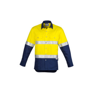 Syzmik Mens Hi Vis Spliced Industrial Shirt - Hoop Taped