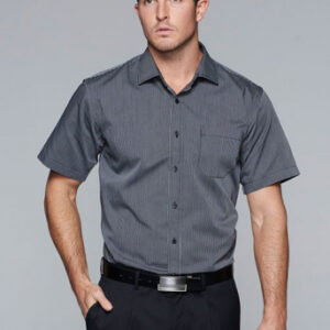 Aussie Pacific Mens Henley Striped Short Sleeve Shirt