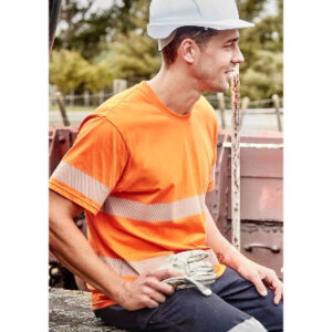 Mens Hi Vis Segmented Tape Cotton Tee Shirt