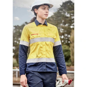 Womens Orange Flame Lightweight Ripstop Taped Shirt