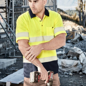 Syzmik Unisex Hi Vis Segmented S/S Polo - Hoop Taped