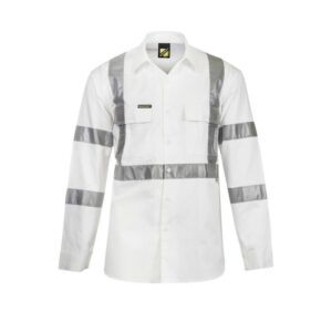 NCC HI VIS LONG SLEEVE SHIRT WITH X PATTERN AND CSR REFLECTIVE TAPE