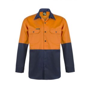 NCC HI VIS TWO TONE LONG SLEEVE COTTON DRILL SHIRT
