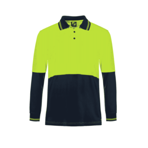NCC HI VIS TWO TONE LONG SLEEVE MICROMESH POLO WITH POCKET