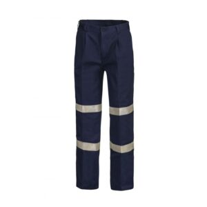 NCC CLASSIC PLEAT COTTON DRILL TROUSER WITH INDUSTRIAL LAUNDRY REFLECTIVE TAPE