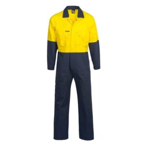 NCC HI VIS TWO TONE COTTON DRILL COVERALLS