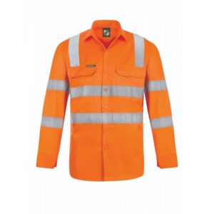 NCC LIGHTWEIGHT HI VIS VENTED COTTON DRILL SHIRT WITH SEMI GUSSET AND SHOULDER PATTERN CSR REFLECTIVE TAPE