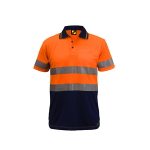 NCC HI VIS TWO TONE SHORT SLEEVE MICROMESH POLO WITH POCKET AND CSR REFLECTIVE TAPE