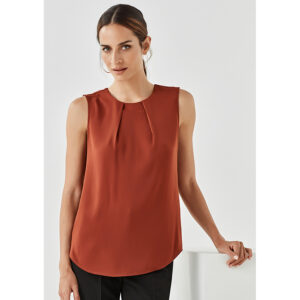 Biz Corp Womens Estelle Pleat Blouse